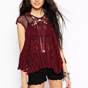 Free People Stars Align capped sleeve Top